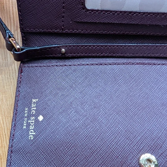 Kate Spade Laurel Way Winni Crossbody Wallet - Burgundy Saffiano - Picture 5 of 11